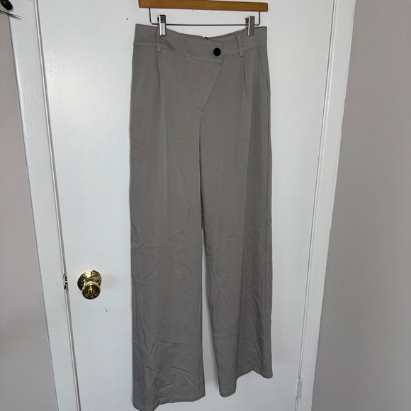 Micas Gray Wide Leg Dress Pants High Waist Career Casual Trousers Size M - Picture 5 of 16